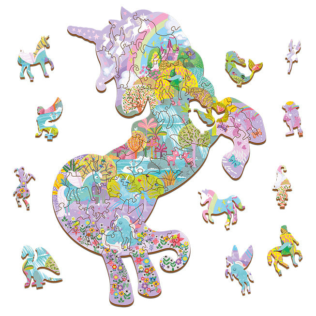 Woody Puzzel | Eenhoorn | Ludattica Puzzels