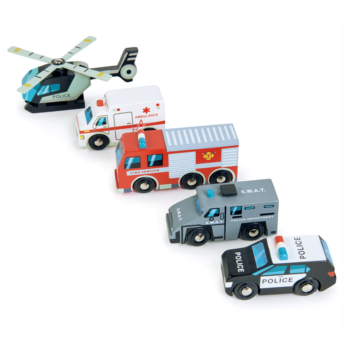 Hulpverleningsvoertuigen set | Tender Leaf Toys