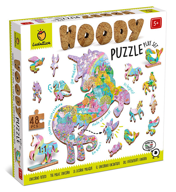 Woody Puzzel | Eenhoorn | Ludattica Puzzels